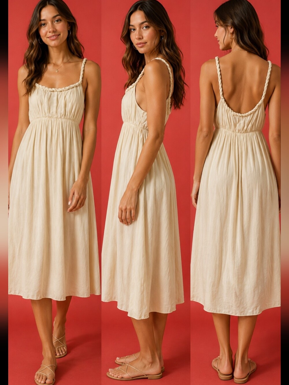 Development Women's Dress Size L Ivory Sleeveless 100% Cotton Size 6